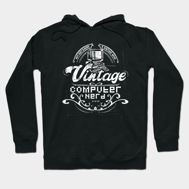 Vintage Computer Nerd Funny Geeky Hoodie by NerdShizzle